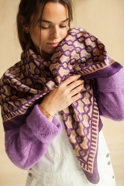 Big Foulard En Soie Latika "Poppy" 2