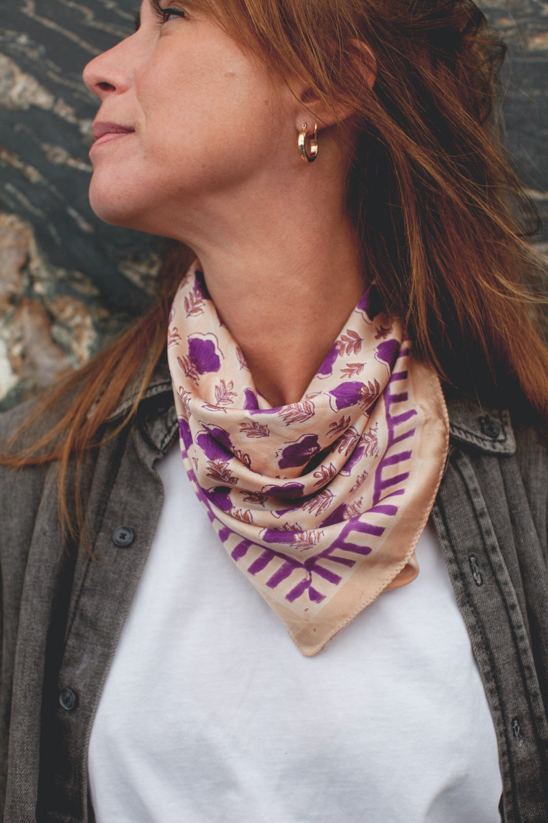 Small Foulard En Soie Manika "Poppy"