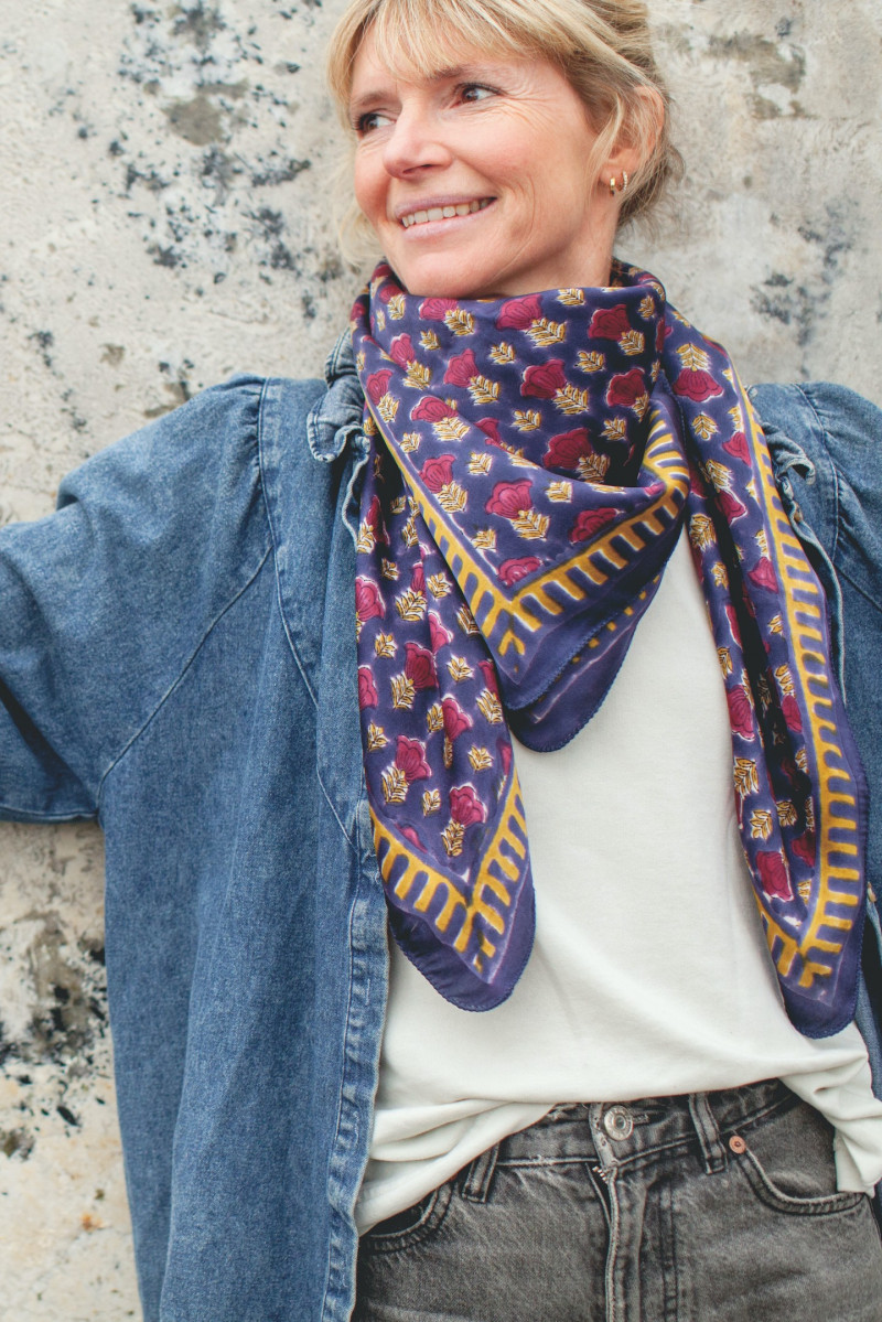 Big Foulard En Soie Latika "Poppy"