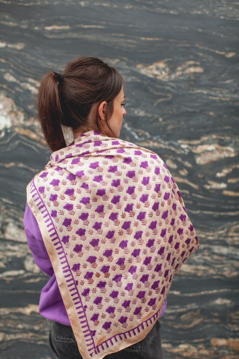 Big Foulard En Soie Latika "Poppy"