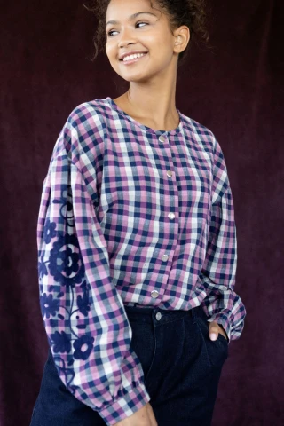 Apaches Blouse à carreaux et brodée 2